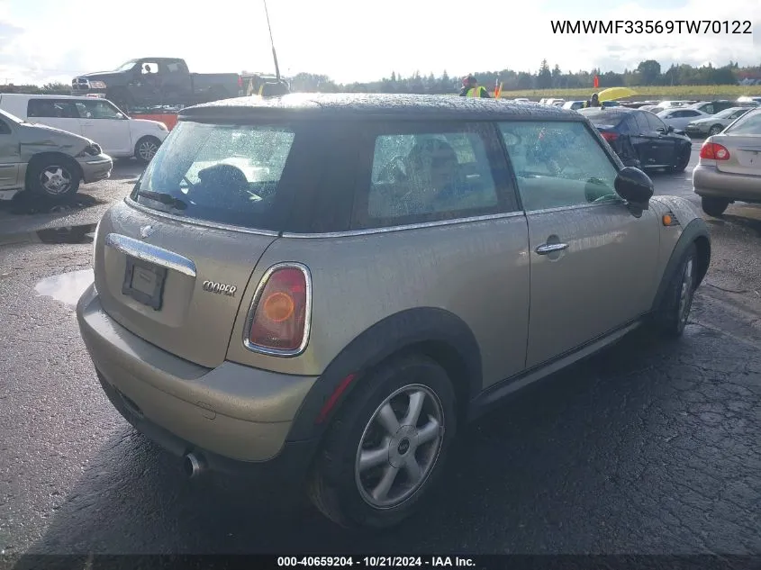 2009 Mini Cooper VIN: WMWMF33569TW70122 Lot: 40659204