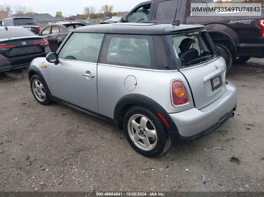 2009 Mini Cooper VIN: WMWMF33549TU74843 Lot: 40664041