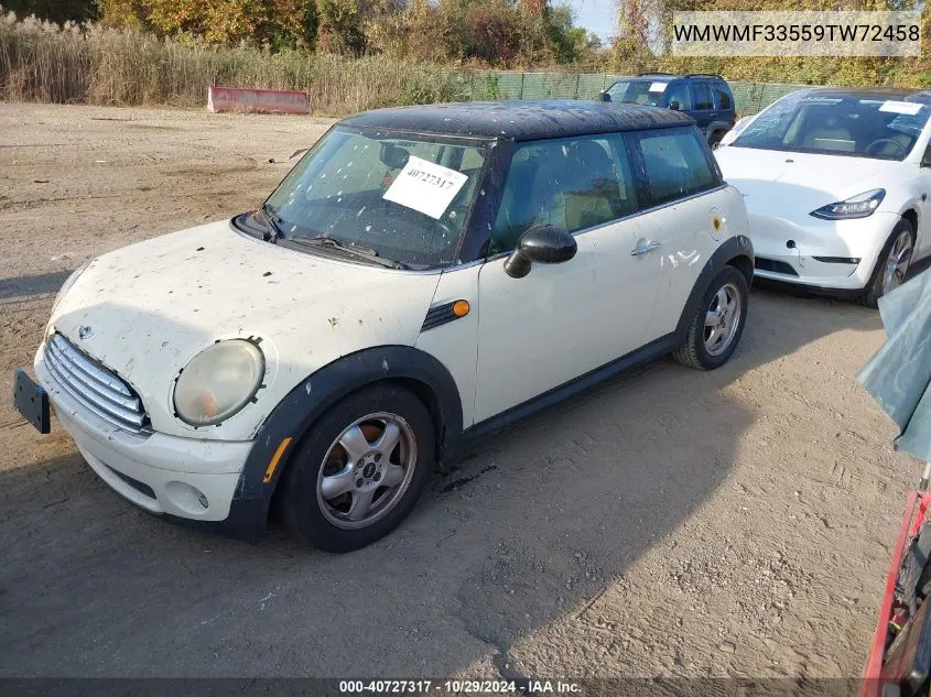 2009 Mini Cooper VIN: WMWMF33559TW72458 Lot: 40727317