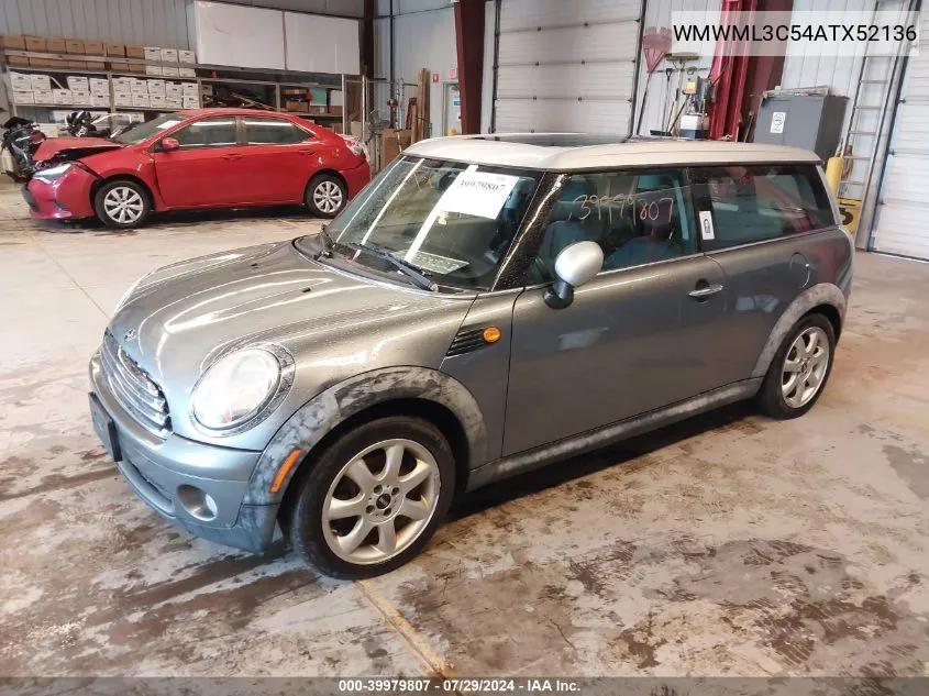 WMWML3C54ATX52136 2010 Mini Cooper Clubman