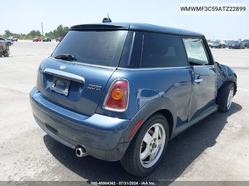 2010 Mini Cooper VIN: WMWMF3C59ATZ22899 Lot: 40004362