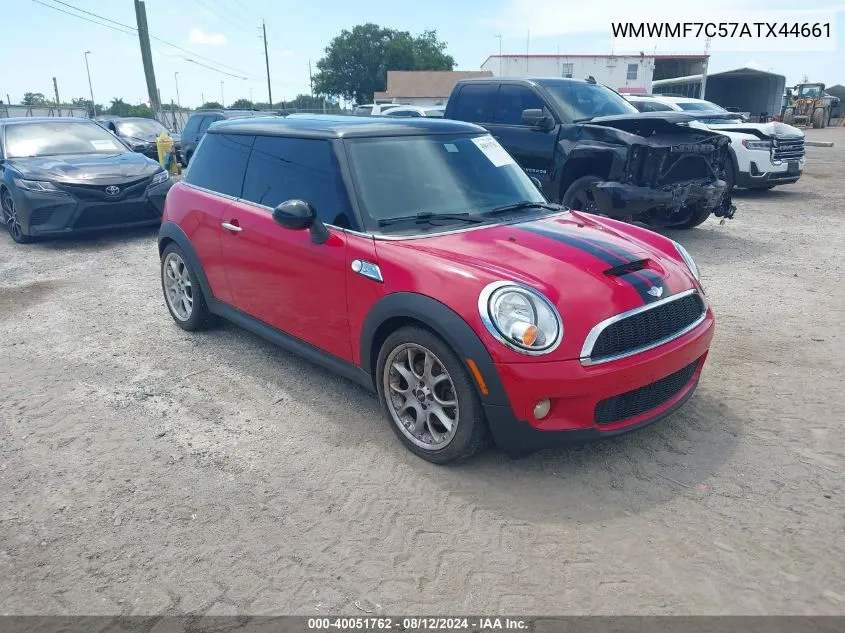 2010 Mini Cooper S VIN: WMWMF7C57ATX44661 Lot: 40051762