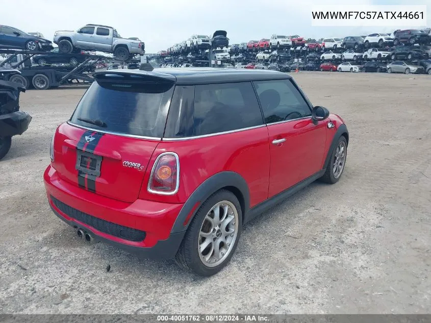 2010 Mini Cooper S VIN: WMWMF7C57ATX44661 Lot: 40051762