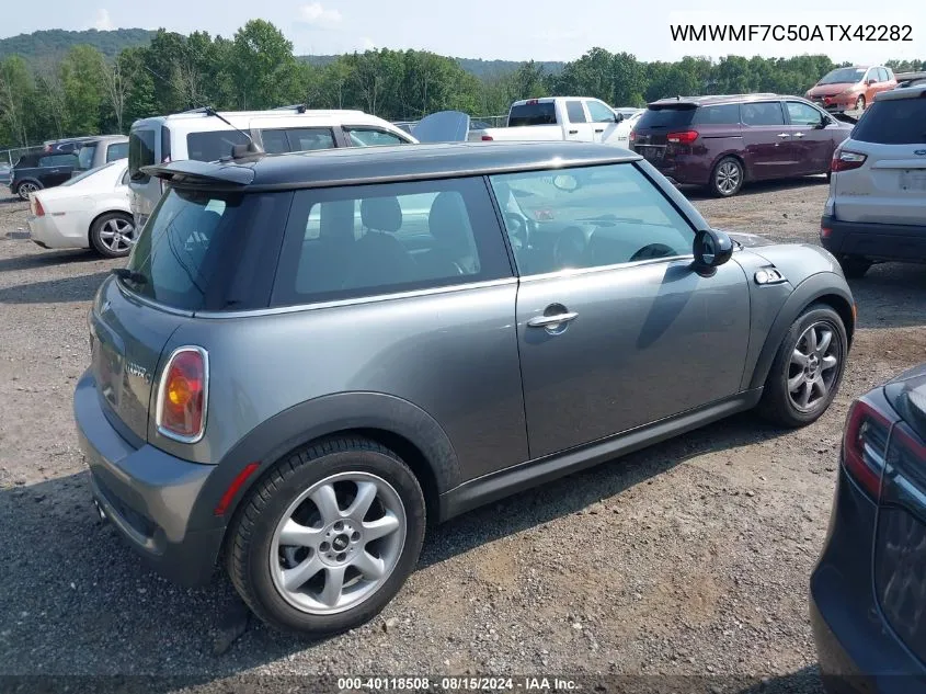 2010 Mini Cooper S VIN: WMWMF7C50ATX42282 Lot: 40118508