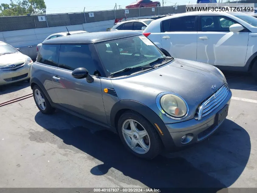 2010 Mini Cooper VIN: WMWMF3C50ATZ61493 Lot: 40157937