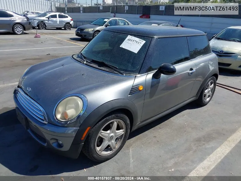 2010 Mini Cooper VIN: WMWMF3C50ATZ61493 Lot: 40157937