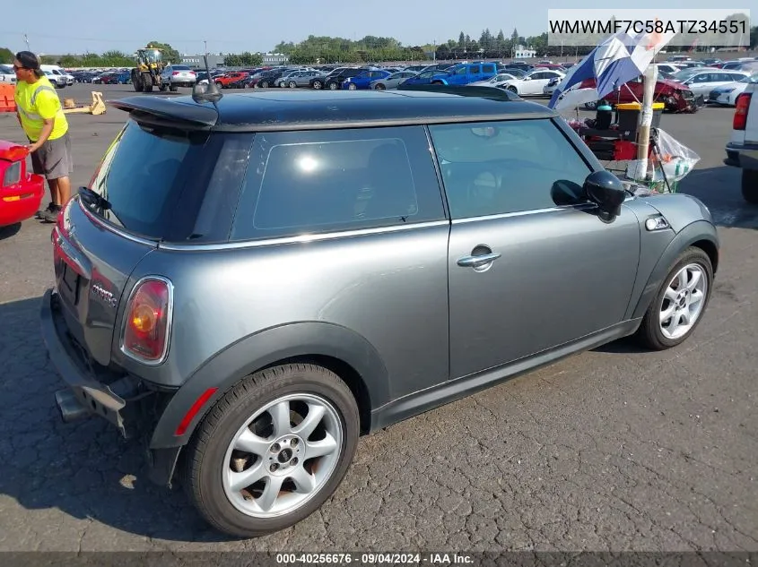 2010 Mini Cooper S VIN: WMWMF7C58ATZ34551 Lot: 40256676