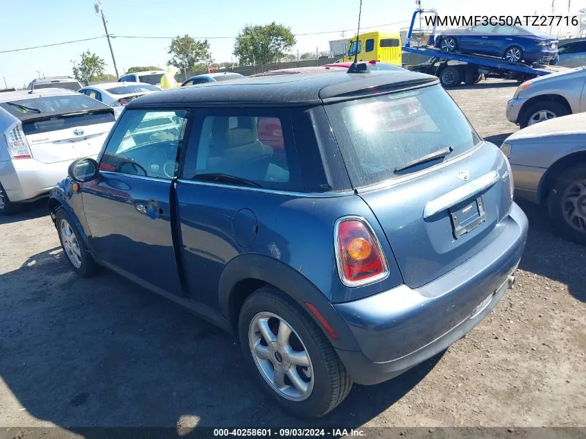 2010 Mini Cooper VIN: WMWMF3C50ATZ27716 Lot: 40258601