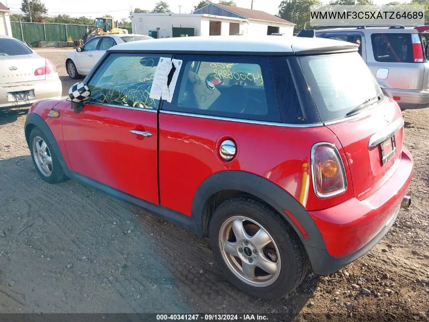 2010 Mini Cooper VIN: WMWMF3C5XATZ64689 Lot: 40341247