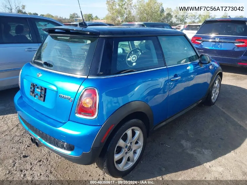 2010 Mini Cooper S VIN: WMWMF7C56ATZ73042 Lot: 40355617