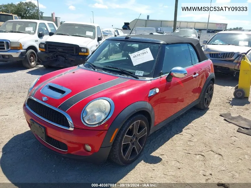 2010 Mini Cooper S VIN: WMWMS3C53ATY09333 Lot: 40387881