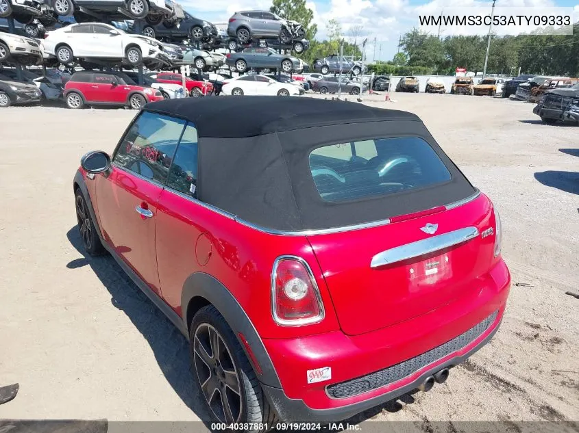 2010 Mini Cooper S VIN: WMWMS3C53ATY09333 Lot: 40387881