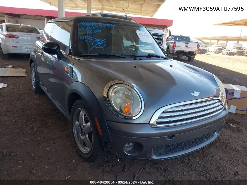 2010 Mini Cooper VIN: WMWMF3C59ATU77595 Lot: 40420054