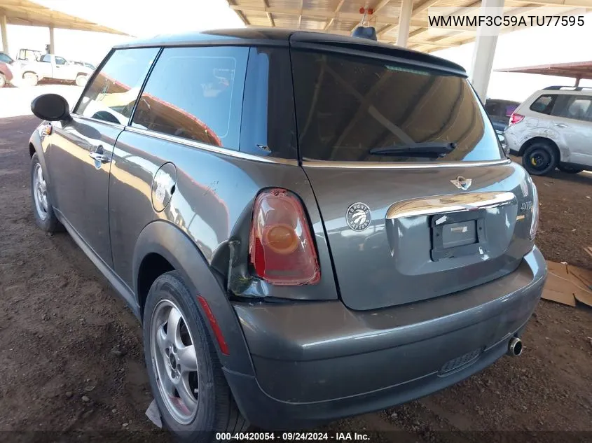 2010 Mini Cooper VIN: WMWMF3C59ATU77595 Lot: 40420054