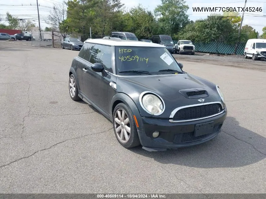 2010 Mini Cooper S VIN: WMWMF7C50ATX45246 Lot: 40509114