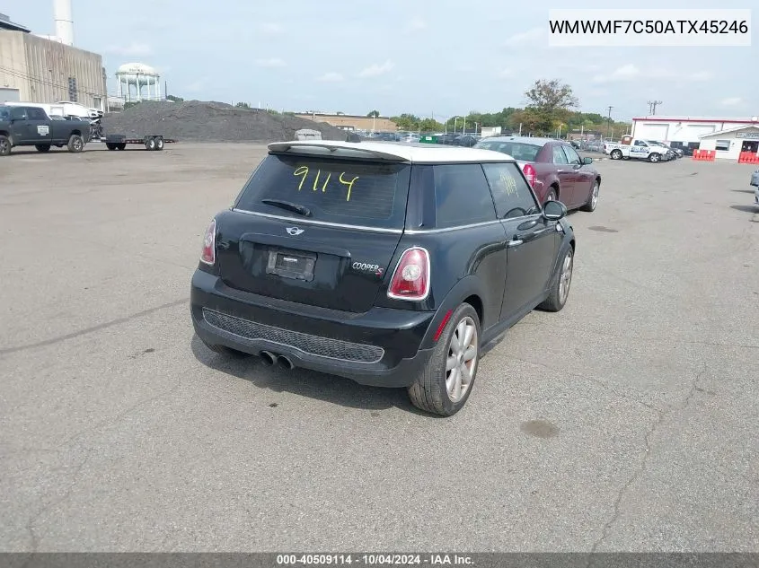 2010 Mini Cooper S VIN: WMWMF7C50ATX45246 Lot: 40509114