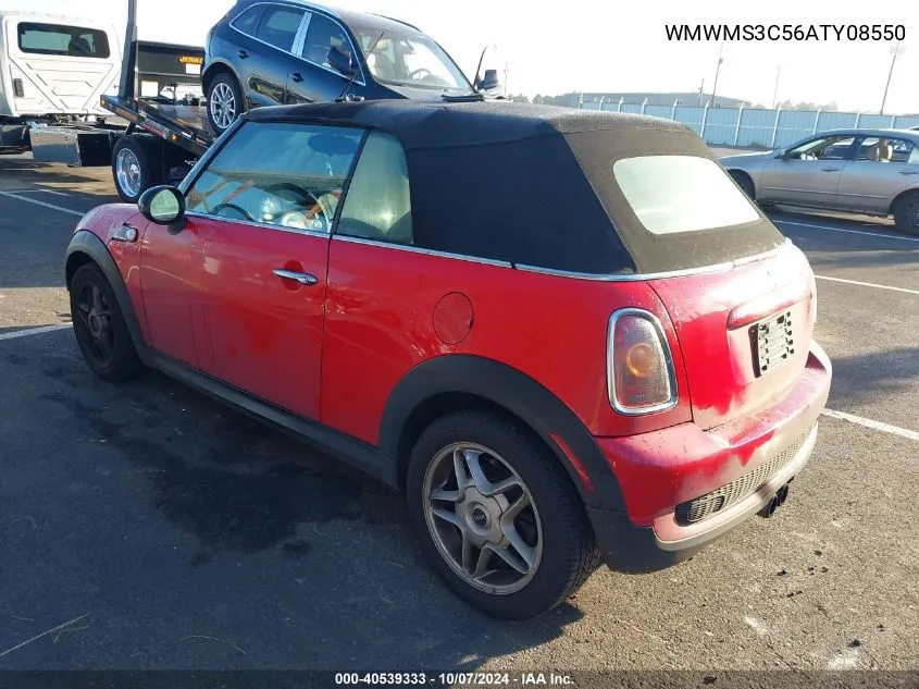 2010 Mini Cooper S S VIN: WMWMS3C56ATY08550 Lot: 40539333