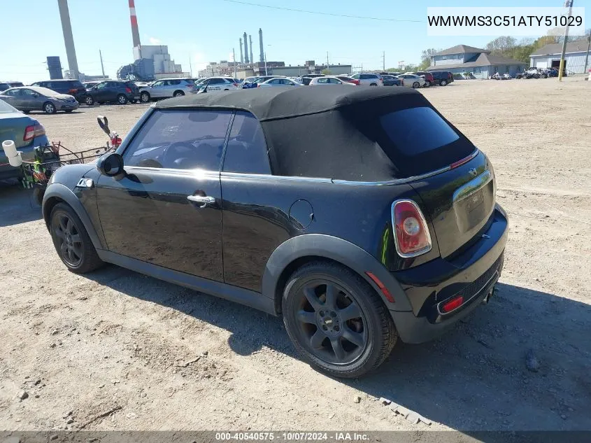 2010 Mini Cooper S S VIN: WMWMS3C51ATY51029 Lot: 40540575