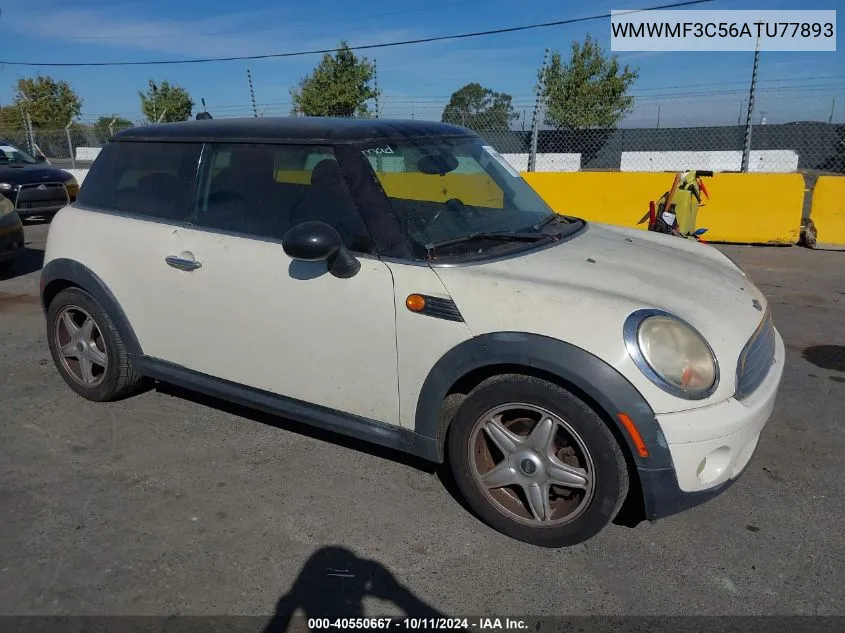 2010 Mini Cooper VIN: WMWMF3C56ATU77893 Lot: 40550667