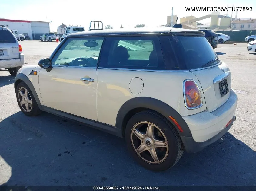 2010 Mini Cooper VIN: WMWMF3C56ATU77893 Lot: 40550667