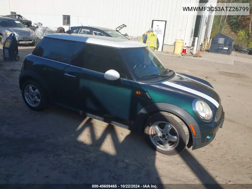 2010 Mini Cooper VIN: WMWMF3C53ATZ26799 Lot: 40659465