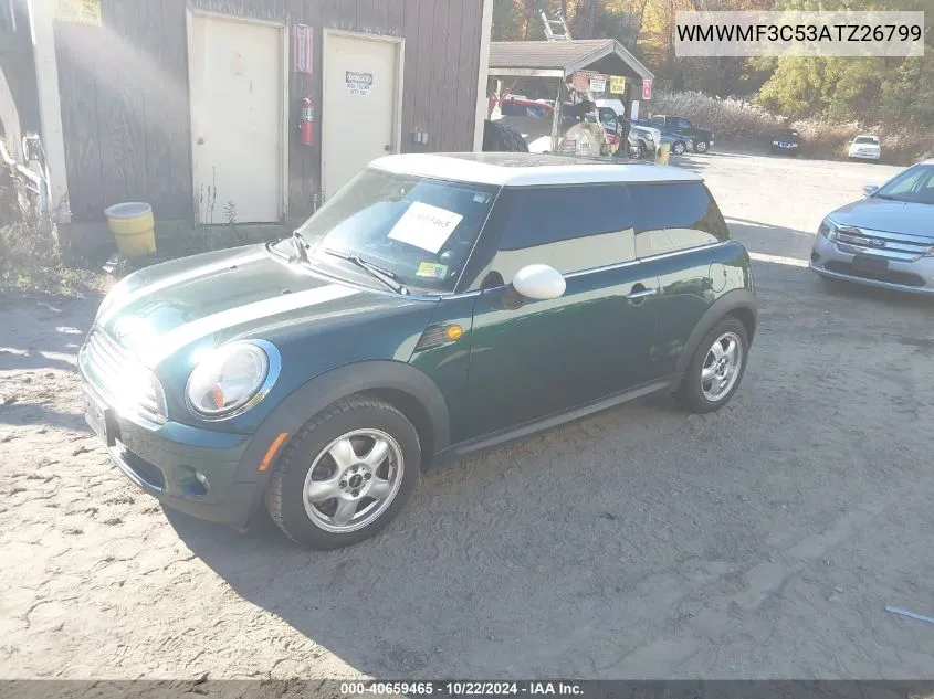 2010 Mini Cooper VIN: WMWMF3C53ATZ26799 Lot: 40659465