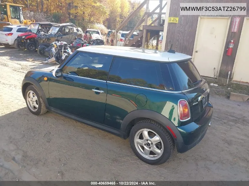 2010 Mini Cooper VIN: WMWMF3C53ATZ26799 Lot: 40659465