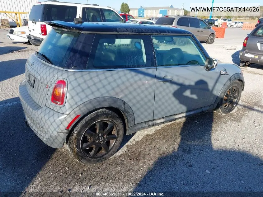 2010 Mini Cooper S VIN: WMWMF7C55ATX44626 Lot: 40661511