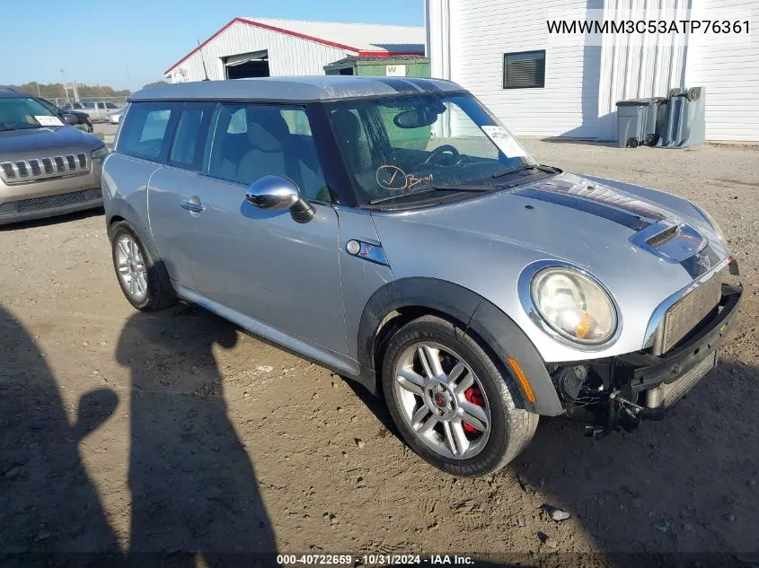 2010 Mini Cooper S Clubman VIN: WMWMM3C53ATP76361 Lot: 40722659