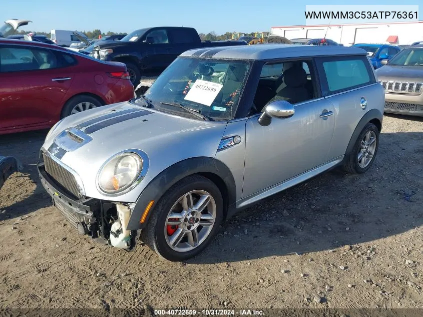 2010 Mini Cooper S Clubman VIN: WMWMM3C53ATP76361 Lot: 40722659