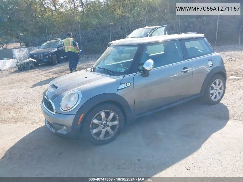 2010 Mini Cooper S VIN: WMWMF7C55ATZ71167 Lot: 40747659