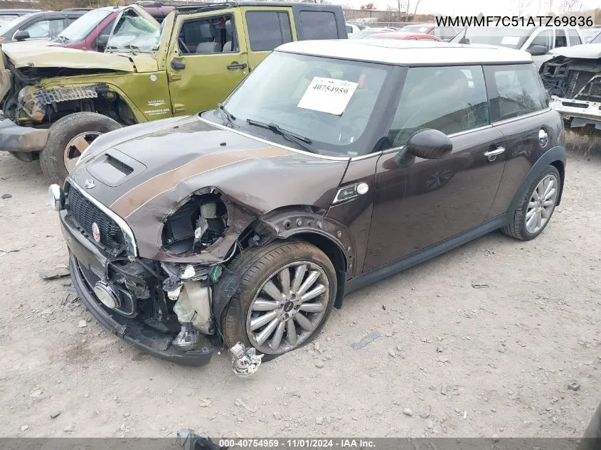 2010 Mini Cooper S VIN: WMWMF7C51ATZ69836 Lot: 40754959