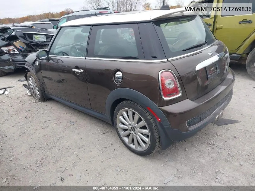 2010 Mini Cooper S VIN: WMWMF7C51ATZ69836 Lot: 40754959