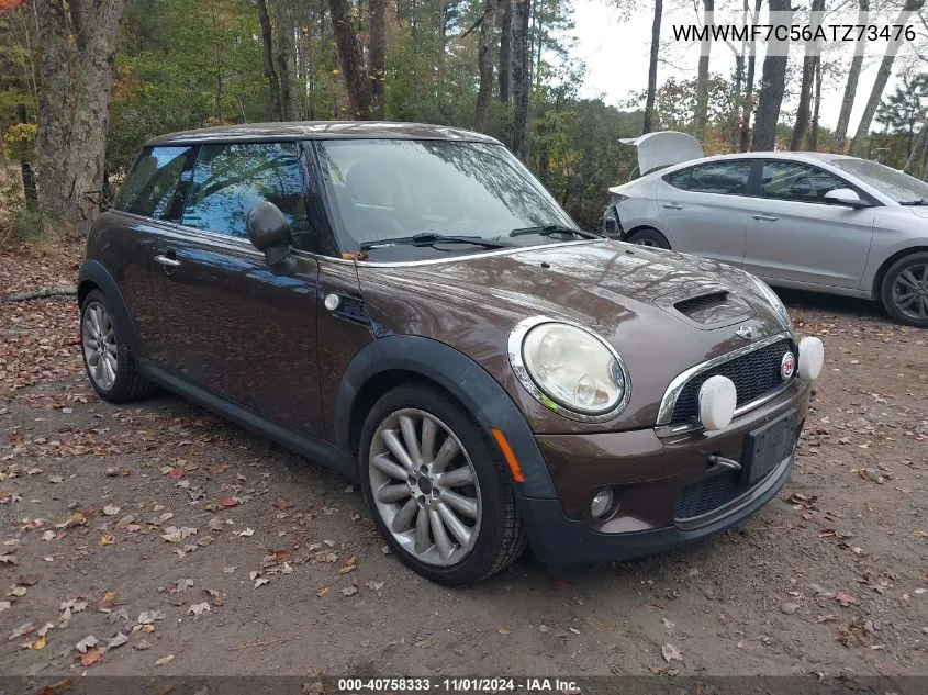 2010 Mini Cooper S VIN: WMWMF7C56ATZ73476 Lot: 40758333