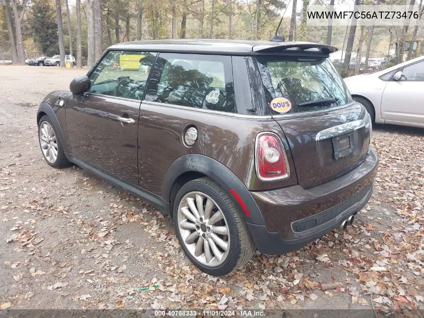 2010 Mini Cooper S VIN: WMWMF7C56ATZ73476 Lot: 40758333