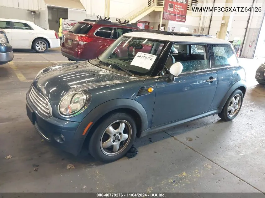 2010 Mini Cooper VIN: WMWMF3C5XATZ64126 Lot: 40779276