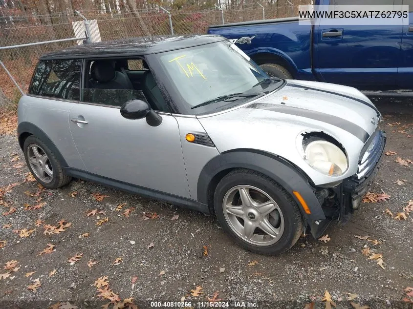 2010 Mini Cooper VIN: WMWMF3C5XATZ62795 Lot: 40810266