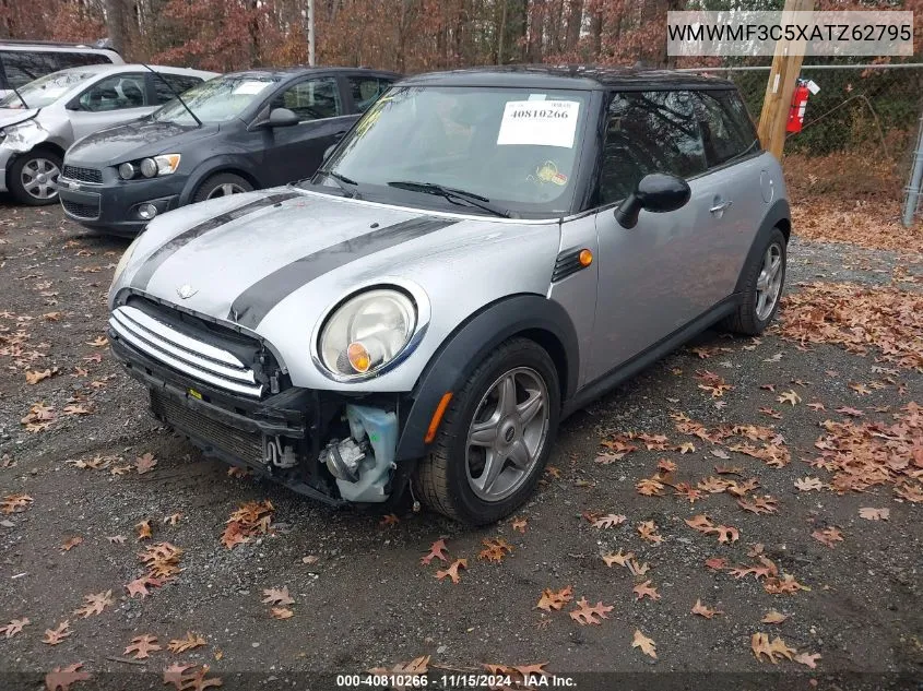 2010 Mini Cooper VIN: WMWMF3C5XATZ62795 Lot: 40810266