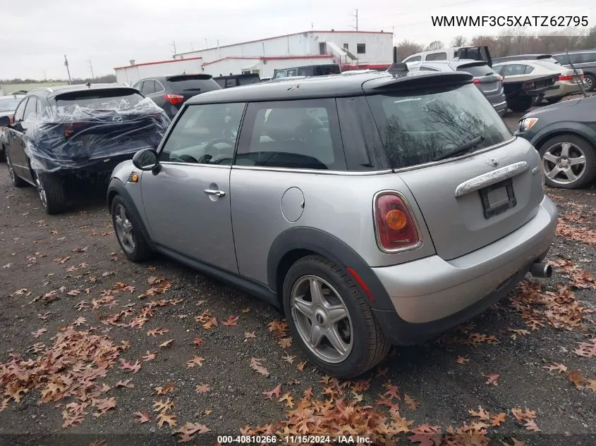 2010 Mini Cooper VIN: WMWMF3C5XATZ62795 Lot: 40810266