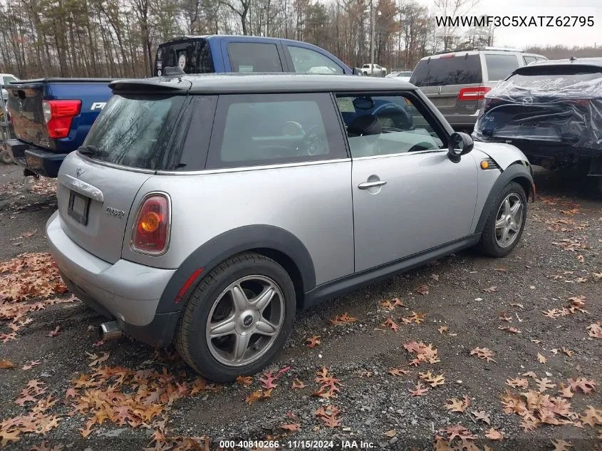 2010 Mini Cooper VIN: WMWMF3C5XATZ62795 Lot: 40810266