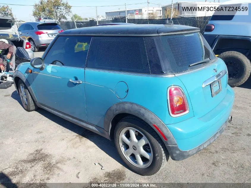 2010 Mini Cooper VIN: WMWMF3C56ATZ24559 Lot: 40823126