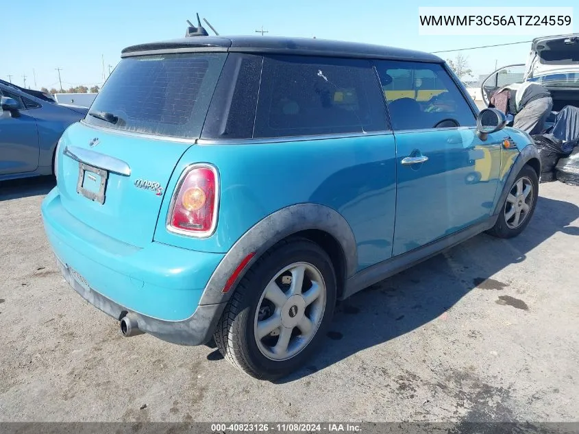 2010 Mini Cooper VIN: WMWMF3C56ATZ24559 Lot: 40823126