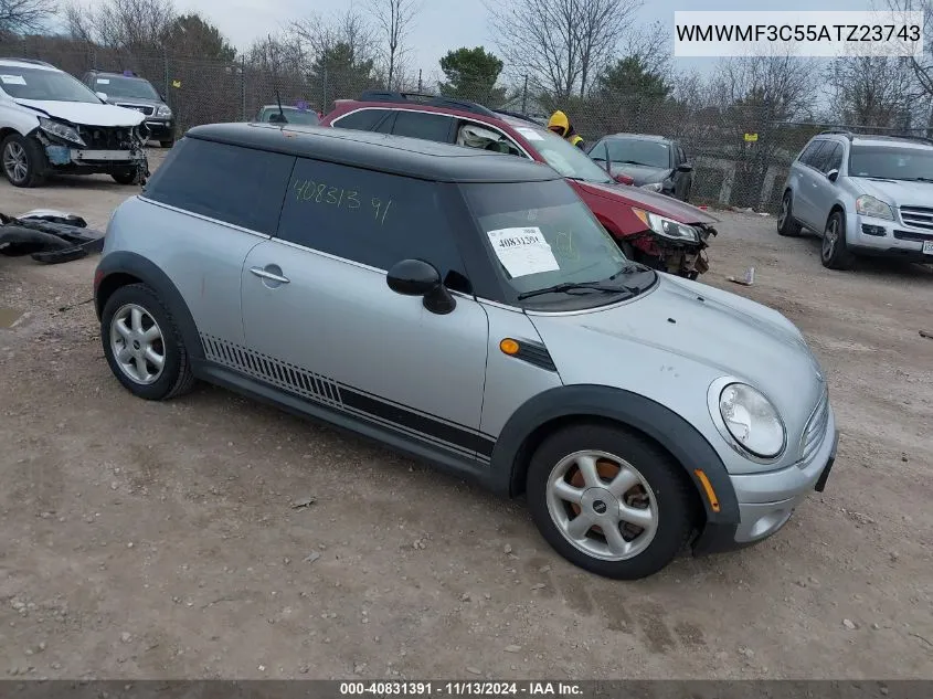 2010 Mini Cooper VIN: WMWMF3C55ATZ23743 Lot: 40831391