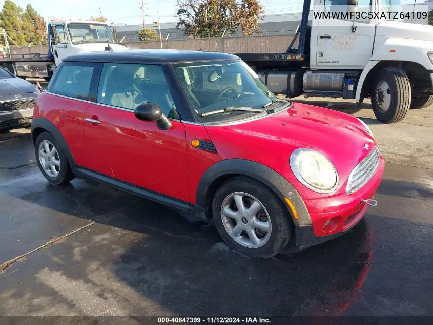 2010 Mini Cooper VIN: WMWMF3C5XATZ64109 Lot: 40847399