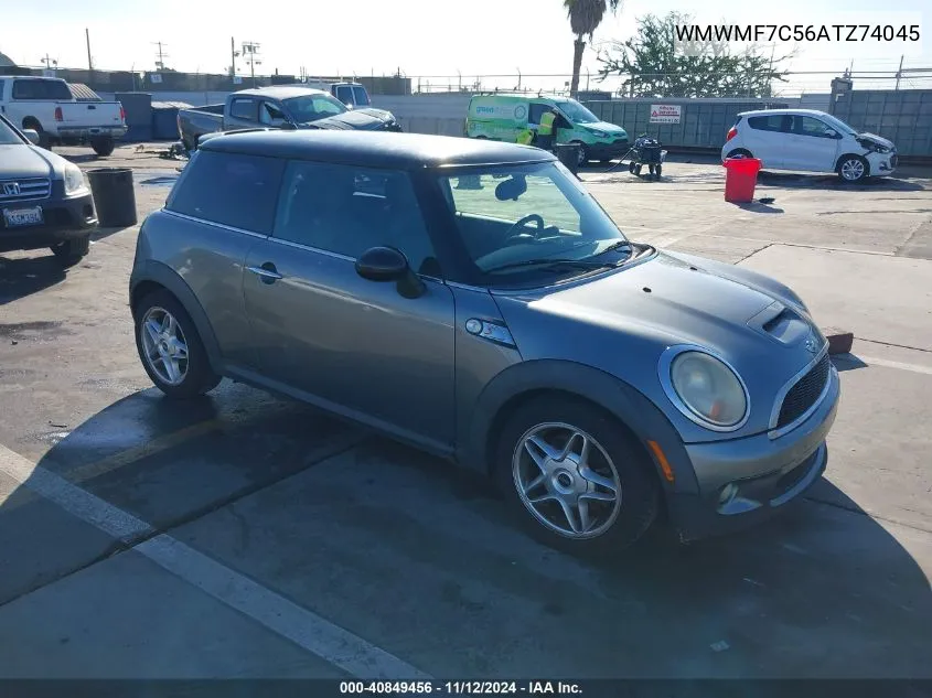 2010 Mini Cooper S VIN: WMWMF7C56ATZ74045 Lot: 40849456