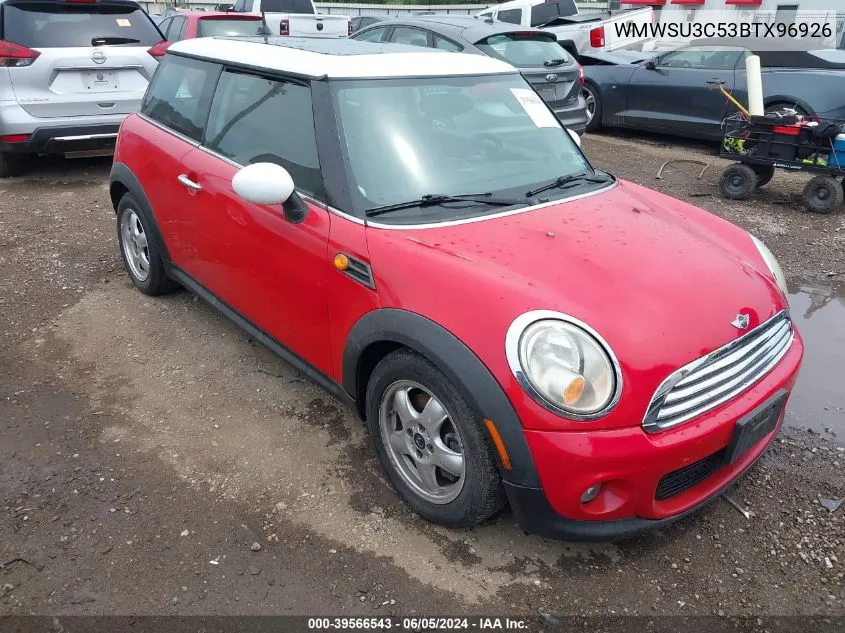 2011 Mini Cooper VIN: WMWSU3C53BTX96926 Lot: 39566543