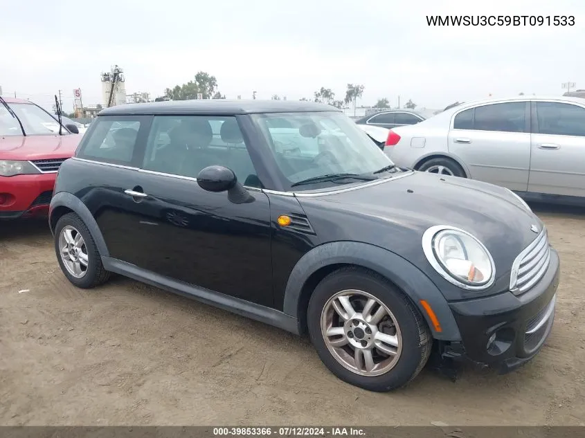 2011 Mini Cooper VIN: WMWSU3C59BT091533 Lot: 39853366