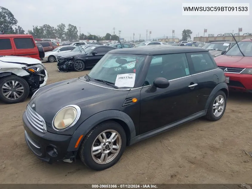 2011 Mini Cooper VIN: WMWSU3C59BT091533 Lot: 39853366