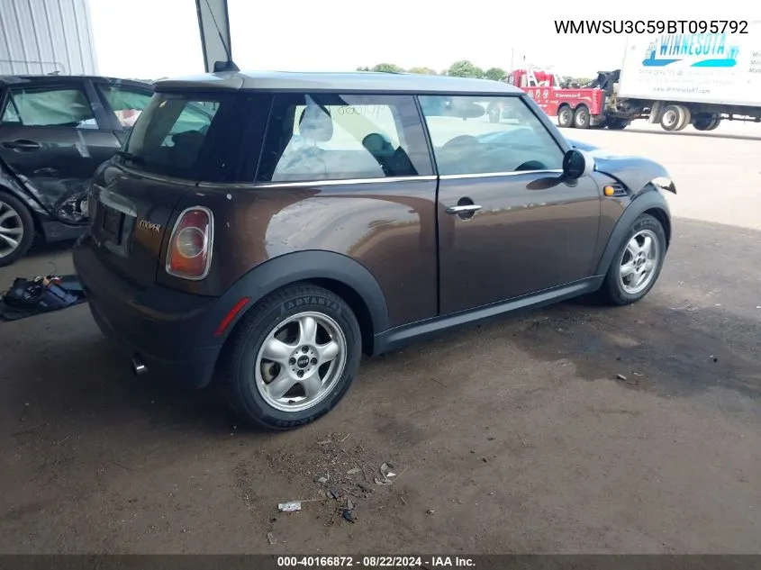 2011 Mini Cooper VIN: WMWSU3C59BT095792 Lot: 40166872