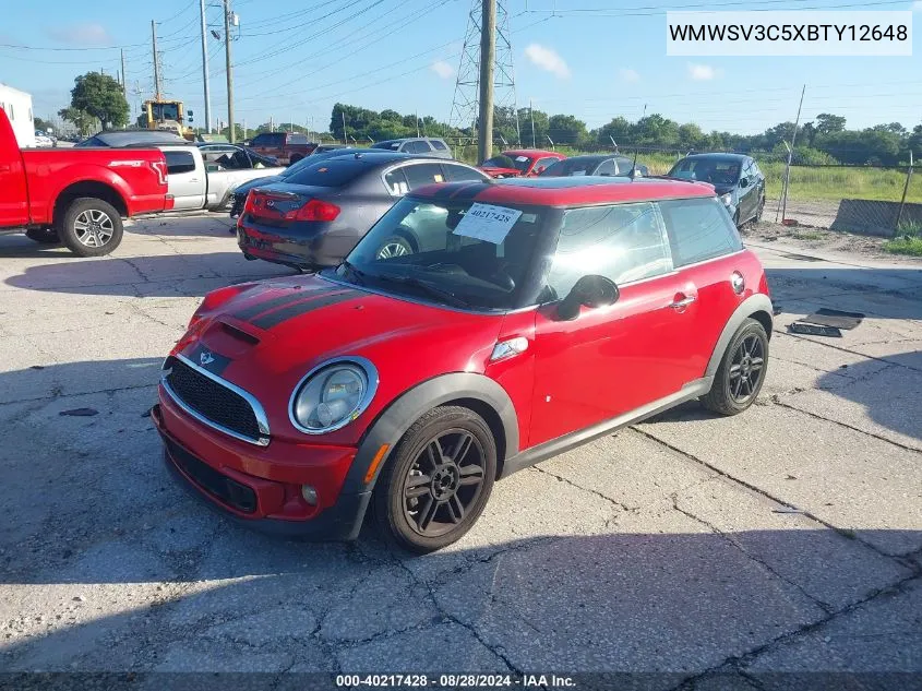 2011 Mini Cooper S VIN: WMWSV3C5XBTY12648 Lot: 40217428